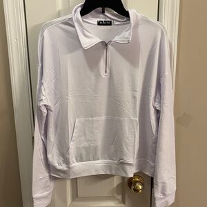 NWOT Scacto White Quarter-Zip Pullover size medium